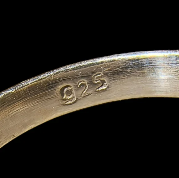 Natural Larimar & Sterling Silver Solitaire Ring Size 7 1/2 - Picture 9 of 10